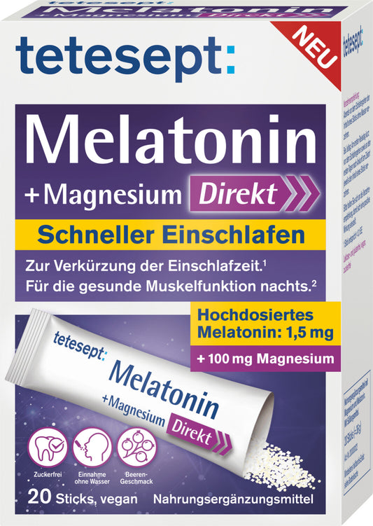Tetesept Melatonin 멜라토닌 + 마그네슘 158mg 20st